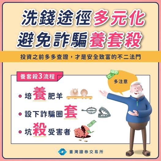 洗錢途徑多元化 避免詐騙養套殺